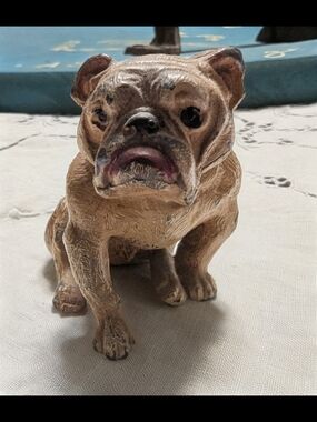 Bulldog Figurine - Tan and Brown Decorative Statue